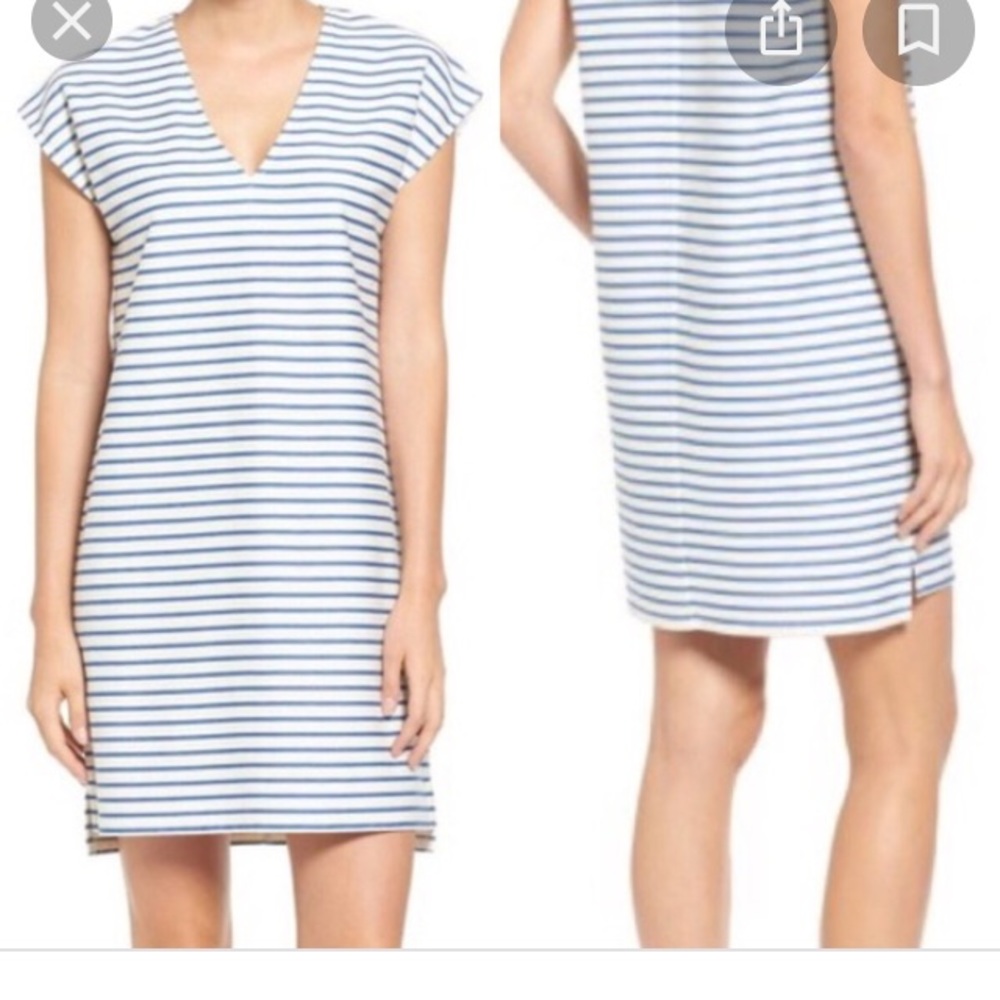 Madewell vacances dress - blue stripe size medium